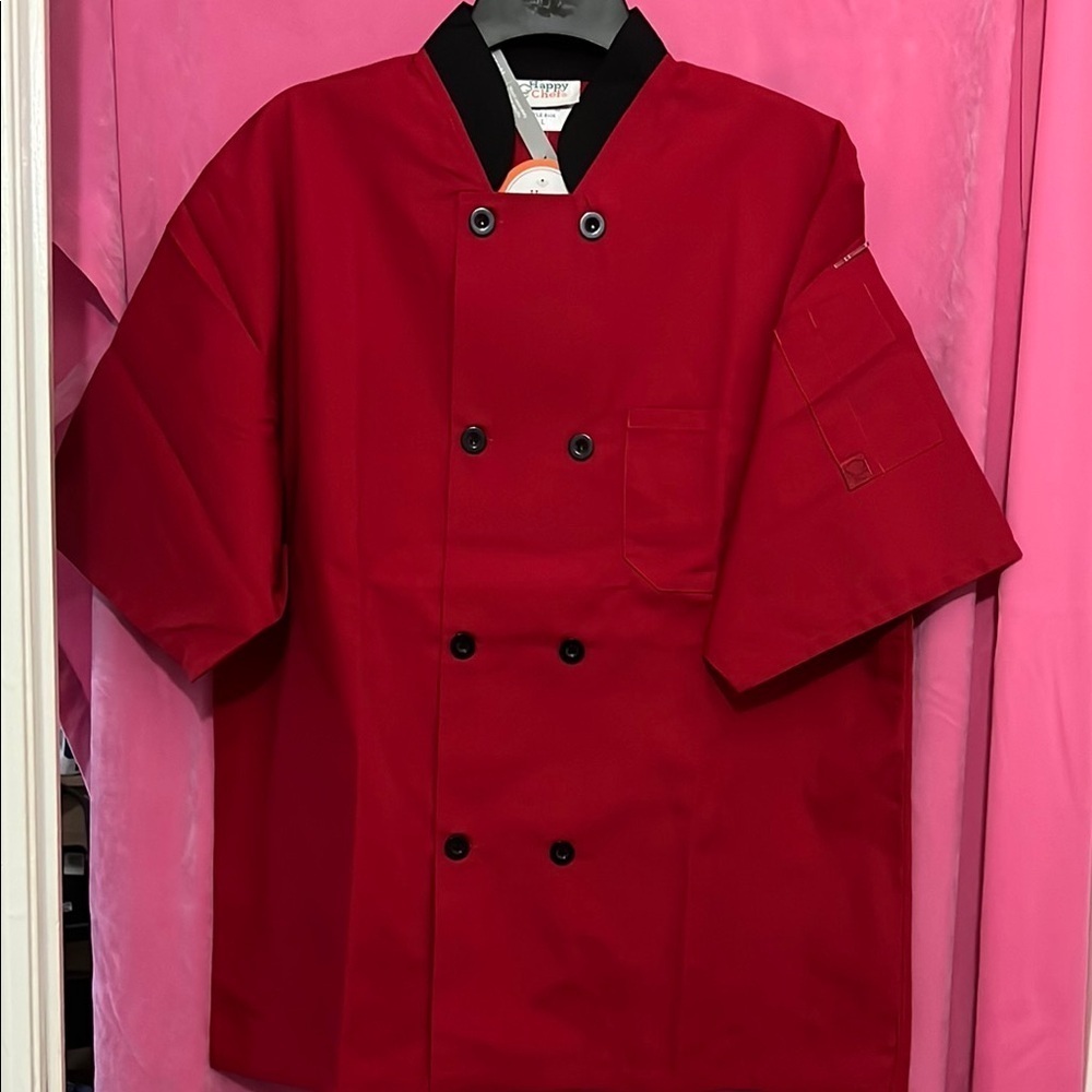 Red Double-Breasted Chef Jackets you get 2 Size Large